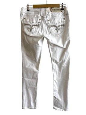 Rock Revival Size 30 White Sapphire Straight Leg Jeans Western Country Festival